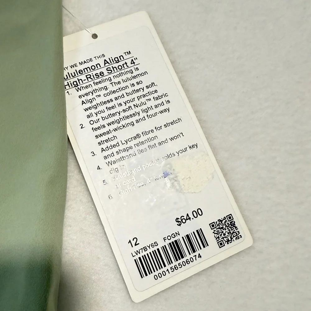 Lululemon Athletica Green Align Biker Shorts Size 12